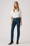724 Pamuklu Slim Fit Yüksek Bel Düz Paça Jeans Kadın Kot Pantolon 18883-0392 İNDİGO