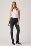 724 Pamuklu Slim Fit Yüksek Bel Düz Paça Jeans Kadın Kot Pantolon 18883-0391 ANTRASİT
