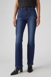 725 High Streç Pamuklu Normal Bel Düz Paça Bootcut Jeans Kadın Kot Pantolon 18759-0196 LACİVERT
