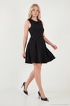 A Kesim Regular Fit Yaka ve Kemer Detaylı Mini Davet ve Mezuniyet Kadın Elbise 6525740 SİYAH