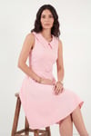 A Kesim Regular Fit Yaka ve Kemer Detaylı Mini Davet ve Mezuniyet Kadın Elbise 6525740 Şeker Pembe