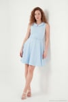 A Kesim Regular Fit Yaka ve Kemer Detaylı Mini Davet ve Mezuniyet Kadın Elbise 6525740 BEBE MAVİ