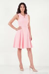 A Kesim Regular Fit Yaka ve Kemer Detaylı Mini Davet ve Mezuniyet Kadın Elbise 6525740 Şeker Pembe