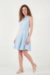 A Kesim Regular Fit Yaka ve Kemer Detaylı Mini Davet ve Mezuniyet Kadın Elbise 6525740 BEBE MAVİ