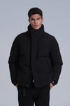 Andor Kapitoneli Regular Fit Kuş Tüyü Dolgulu Dik Yaka Şişme Erkek Mont 112120225 SİYAH