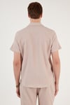 Apaş Yaka Kısa Kollu Regular Fit Erkek Gömlek CF24S117842 TAŞ