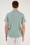 Apaş Yaka Kısa Kollu Regular Fit Erkek Gömlek CF24S117842 MİNT
