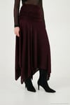 Asimetrik Kesim Drape Detaylı Yırtmaçlı Midi Boy Kadın Etek 6833366 MÜRDÜM