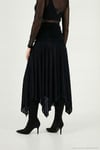 Asimetrik Kesim Drape Detaylı Yırtmaçlı Midi Boy Kadın Etek 6833366 SİYAH