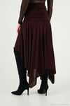 Asimetrik Kesim Drape Detaylı Yırtmaçlı Midi Boy Kadın Etek 6833366 MÜRDÜM