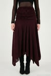 Asimetrik Kesim Drape Detaylı Yırtmaçlı Midi Boy Kadın Etek 6833366 MÜRDÜM