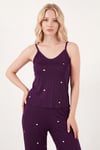 Askılı V Yaka Lastikli Bel Fitilli Kadın Pijama Takımı 65780604 MÜRDÜM