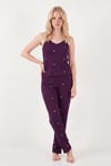 Askılı V Yaka Lastikli Bel Fitilli Kadın Pijama Takımı 65780604 MÜRDÜM