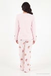 Ayıcık Desenli Lastikli Bel Uzun Kollu Yumuşak Dokulu Kadın Pijama Takımı 6575023 PEMBE