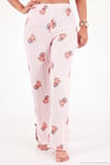 Ayıcık Desenli Lastikli Bel Uzun Kollu Yumuşak Dokulu Kadın Pijama Takımı 6575023 PEMBE