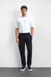 Back & Bond Pamuk Karışımlı Regular Fit Normal Bel Düz Paça Jogger Erkek Pantolon B35W34007 102 SİYAH