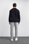 Back & Bond Pamuklu Oversize Fit Bisiklet Yaka Erkek Sweat B35W12007 102 SİYAH