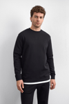 Back & Bond Pamuklu Regular Fit Bisiklet Yaka Erkek Sweat B35W12005 102 SİYAH