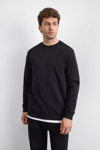 Back & Bond Pamuklu Regular Fit Bisiklet Yaka Erkek Sweat B35W12005 102 SİYAH