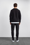Back & Bond Pamuklu Regular Fit Bisiklet Yaka Erkek Sweat B35W12032 102 SİYAH