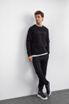 Back & Bond Pamuklu Regular Fit Bisiklet Yaka Erkek Sweat B35W12032 102 SİYAH