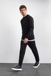 Back & Bond Pamuklu Regular Fit Bisiklet Yaka Erkek Sweat B35W12005 102 SİYAH