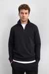 Back & Bond Pamuklu Regular Fit Yarım Fermuarlı Dik Yaka Erkek Sweat B35W12006 102 SİYAH