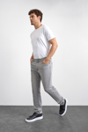 Back & Bond Pamuklu Slim Fit Normal Bel Dar Paça Jeans Erkek Kot Pantolon B35W35011 106 AÇIK GRİ