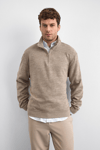 Back & Bond Regular Fit Yarım Fermuarlı Dik Yaka Erkek Sweat B35W12016 160 VİZON