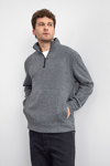 Back & Bond Regular Fit Yarım Fermuarlı Dik Yaka Erkek Sweat B35W12021 105 GRİ