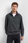 Back & Bond Regular Fit Yarım Fermuarlı Dik Yaka Erkek Sweat B35W12016 102 SİYAH