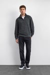 Back & Bond Regular Fit Yarım Fermuarlı Dik Yaka Erkek Sweat B35W12016 102 SİYAH