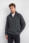 Back & Bond Regular Fit Yarım Fermuarlı Dik Yaka Erkek Sweat B35W12016 102 SİYAH