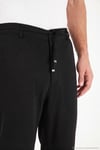 Bağlama Detaylı Regular Fit Düz Paça Jogger Erkek Pantolon 6843701 SİYAH