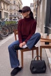 Balıkçı Yaka Örme Uzun Kadın Kazak 4615018 BORDO