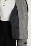 Balıksırtı Pamuklu Regular Fit Kruvaze Yaka Astarlı Kaşe Ceket Kadın Mont 6524981 SİYAH-BEYAZ