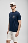 Baskılı % 100 Pamuk Bisiklet Yaka Erkek T Shirt 111020313 LACİVERT