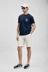 Baskılı % 100 Pamuk Bisiklet Yaka Erkek T Shirt 111020313 LACİVERT
