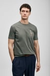 Baskılı % 100 Pamuk Bisiklet Yaka Erkek T Shirt 111020313 KOYU YEŞİL