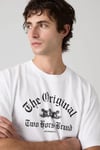 Baskılı % 100 Pamuk Bisiklet Yaka Erkek T Shirt 008B4-0000 BEYAZ
