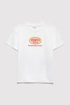 Baskılı % 100 Pamuk Bisiklet Yaka Kız Çocuk T Shirt 7610391-70057 EKRU