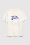 Baskılı % 100 Pamuk Loose Fit Bisiklet Yaka Kız Çocuk T Shirt 7610453-70057 BEYAZ