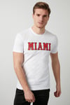 Baskılı Bisiklet Yaka % 100 Pamuk Erkek T Shirt 5721006 BEYAZ