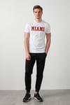 Baskılı Bisiklet Yaka % 100 Pamuk Erkek T Shirt 5721006 BEYAZ