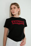 Baskılı Bisiklet Yaka % 100 Pamuk Kadın T Shirt 17369-1311 SİYAH