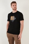 Baskılı Bisiklet Yaka % 100 Pamuk Slim Fit Erkek T Shirt 646R3940 SİYAH