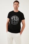 Baskılı Bisiklet Yaka Pamuklu Slim Fit Erkek T Shirt 541PUSULA SİYAH