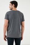 Baskılı Bisiklet Yaka Pamuklu Slim Fit Erkek T Shirt 541DPRTMNT24 ANTRASİT