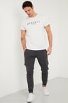 Baskılı Bisiklet Yaka Pamuklu Slim Fit Erkek T Shirt 541DPRTMNT24 BEYAZ