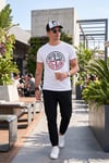 Baskılı Bisiklet Yaka Pamuklu Slim Fit Erkek T Shirt 541PUSULA BEYAZ